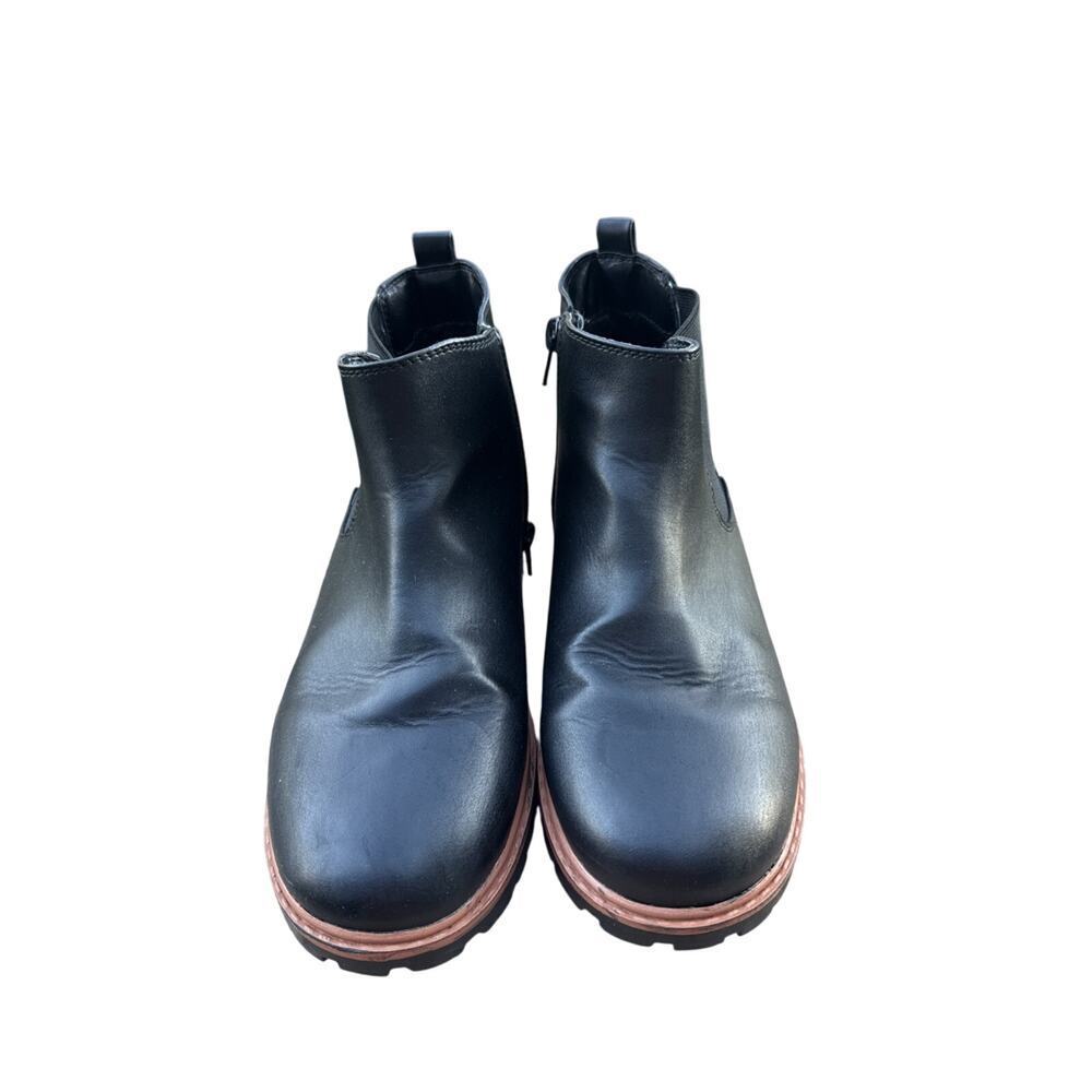 Nordstrom Boots Women's 5M Black Leather Water Resistant Chelsea Lugg Walking